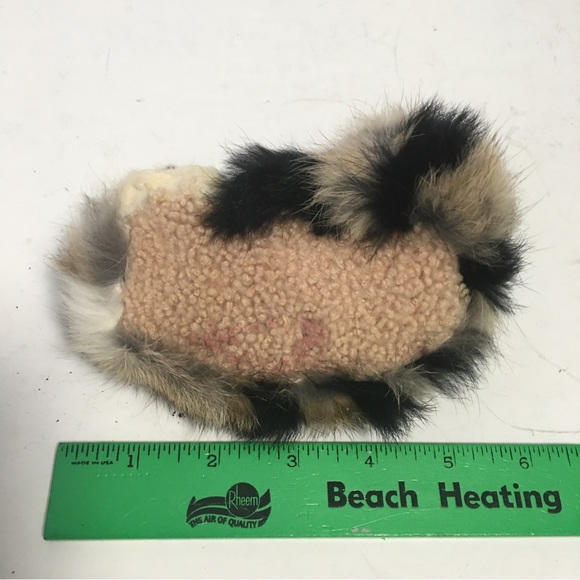 Vtg Real rabbit fur sleeping Cat Kitten Realistic So Super Soft 6” - Picture 4 of 6